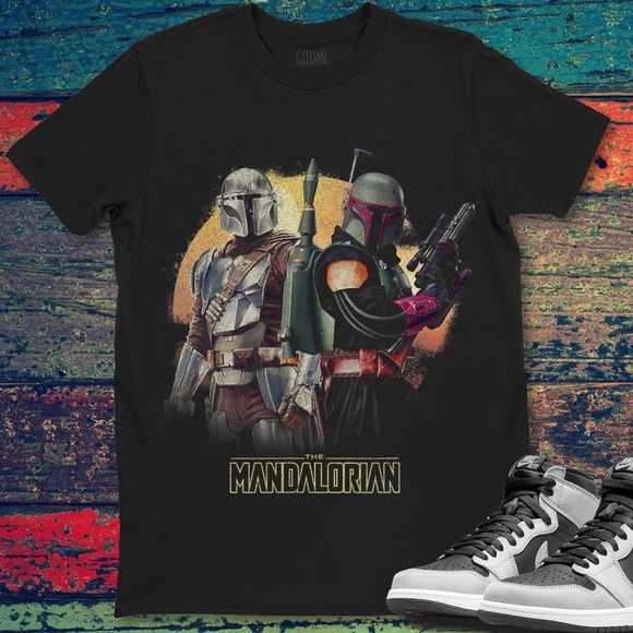 Star Wars The Mandalorian & Boba Fett Team Up Unisex Gift T-Shirt - Picture 1 of 2